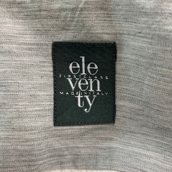 ELEVENTY Size XL White Solid Cotton Button Up Long Sleeve Shirt - Picture 4 of 7